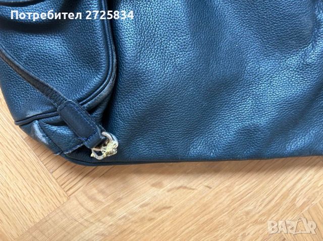 Чанта-раничка Longchamp, 100% естествена кожа, син, снимка 11 - Чанти - 45358759