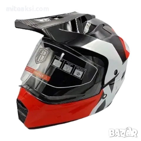 Каска Крос Мотор/Скутер/Бъги/Вело/АТВ с Визьор-8789