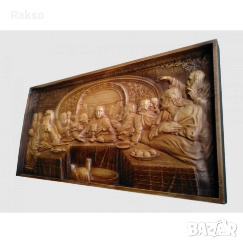 Дърворезба"Тайната Вечеря", снимка 2 - Картини - 52726162