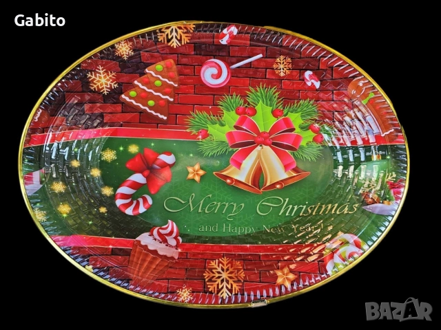 Пластмасова коледна чиния