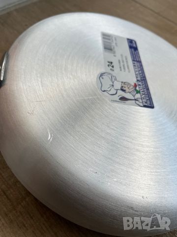 Алуминиев Тиган Agnelli 3мм за Палачинки с Незалепващо Покритие и Дръжка от Неръждаема стомана, 24см, снимка 6 - Съдове за готвене - 45171368
