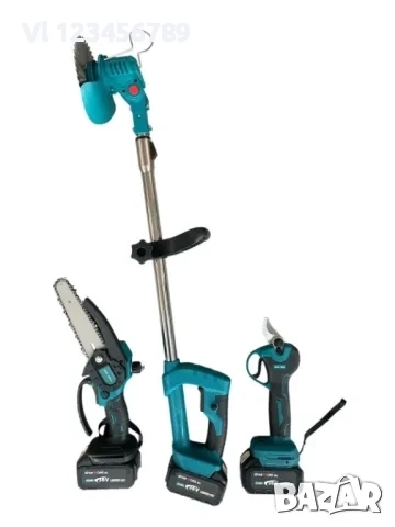 Акумулаторен Тример/ храсторез+Резачка 15 см.+лозарска ножица KraftRoyal. 36V/8Ah., снимка 2 - Градинска техника - 52123670