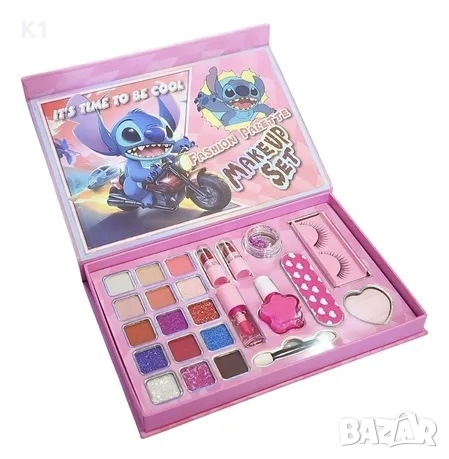 Детска палитра с гримове Стич и Ейнджъл, Stitch and Angel make up set, снимка 3 - Образователни игри - 52593205