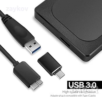 Ултратънък 1TB HDD-USB 3.0  твърд диск за PC, Mac, лаптоп, PS4, Xbox One, Xbox 360, снимка 2 - Твърди дискове - 45178369