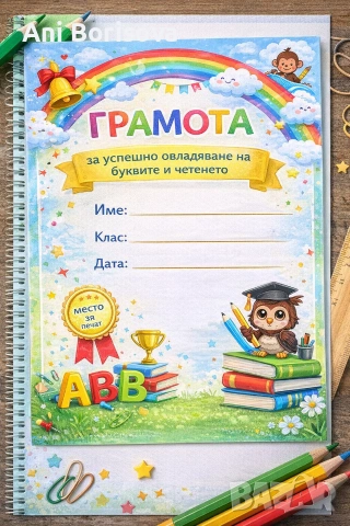 Персонализирани грамоти, сертификати и подаръци за ученици