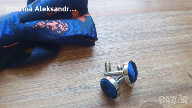 НОВО Папионка от 100% коприна с копчета за ръкавели, снимка 3 - Други - 50568454