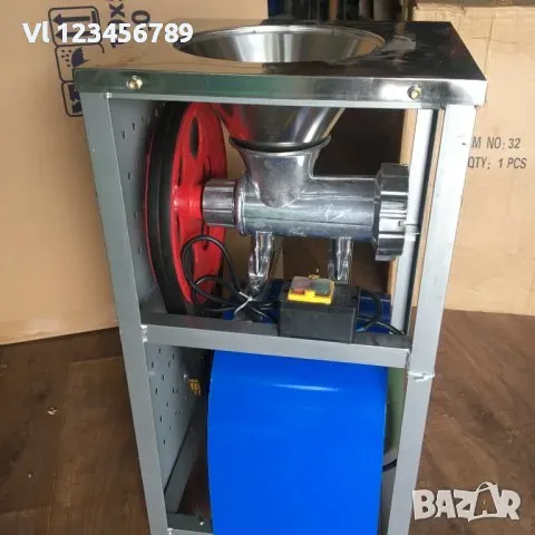 Алуминиева месомелачка №32+стойка с плот и фуния на колела +мотор 2,2 kW, снимка 7 - Месомелачки - 49736690