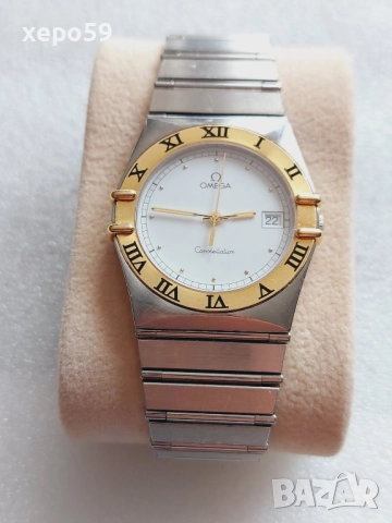 Omega Constellation Mens Watch-часовник Омега,машина кварц-корпус стомана и златна гривна 18к. злато, снимка 2 - Мъжки - 52503360