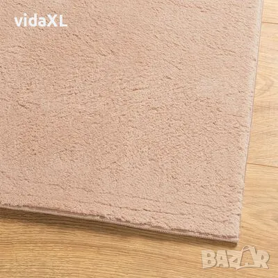 vidaXL Килим HUARTE с къс косъм, мек и миещ се, руж, 140x200 см（SKU:375153）, снимка 4 - Килими - 49534066