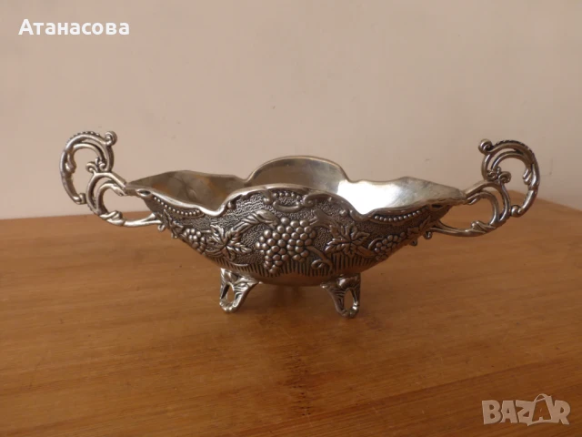 Посребрена сосиера, снимка 9 - Антикварни и старинни предмети - 51007057