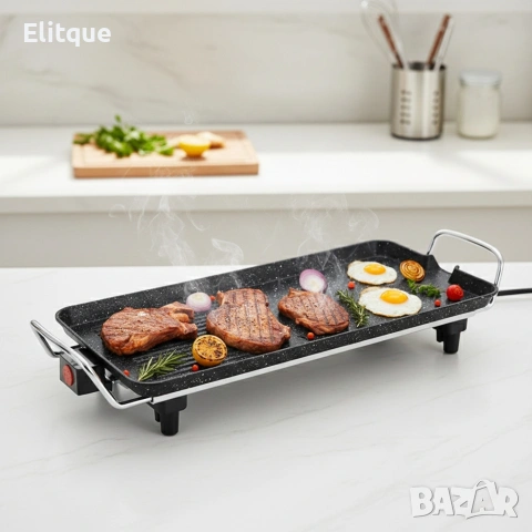 Електрически грил Lexical LBQ-2591 с незалепващо гранитно покритие , снимка 4 - Друга електроника - 53074398