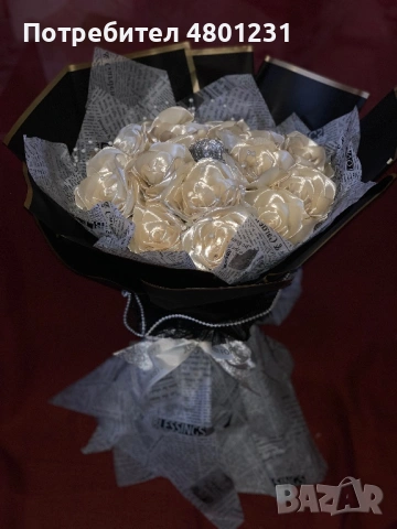 Букет от сатенени рози
