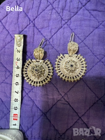 сребърни обеци арпалии, снимка 6 - Антикварни и старинни предмети - 51842370