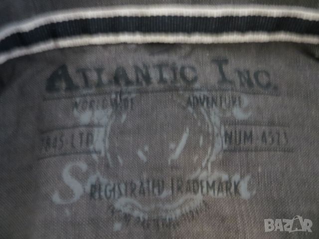 Мъжка риза с къс ръкав от лен Atlantic Inc, снимка 4 - Ризи - 46410035