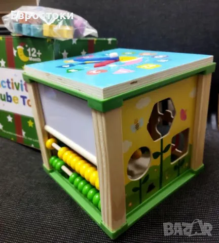 Образователна играчка Куб Монтесори Jojoin Wooden Activity Cube, снимка 9 - Образователни игри - 47123240