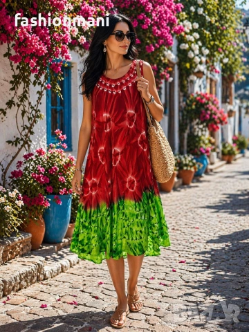 Индийски рокли 18 цвята - код 1398, снимка 8 - Рокли - 47355388