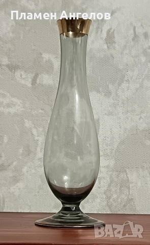 Стара, винтидж ваза-Vasi in Vetro Fume Anni 16.5см.,50,60г.