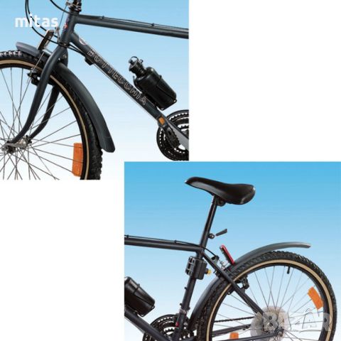 Комплект преден и заден калник за велосипед LAMPA 26"-28", PVC, Черен, снимка 4 - Части за велосипеди - 45675707