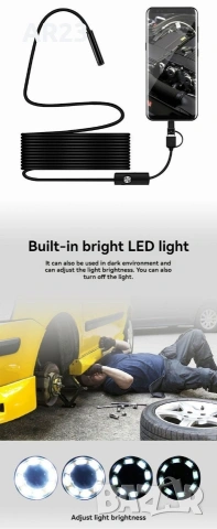 5 метра HD ендоскопска камера 5.5mm 720P, 5м ендоскоп, снимка 2 - Друга електроника - 53435880