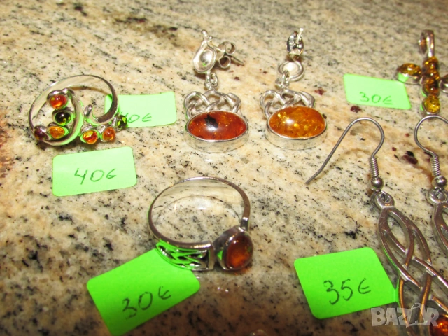 Кехлибарена бижутерия, снимка 2 - Обеци - 53297532