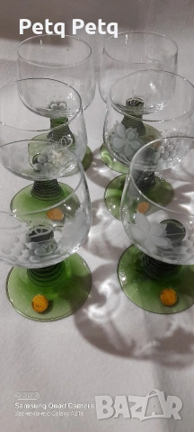 кристални чаши за вино/ракия , снимка 8 - Антикварни и старинни предмети - 53939413