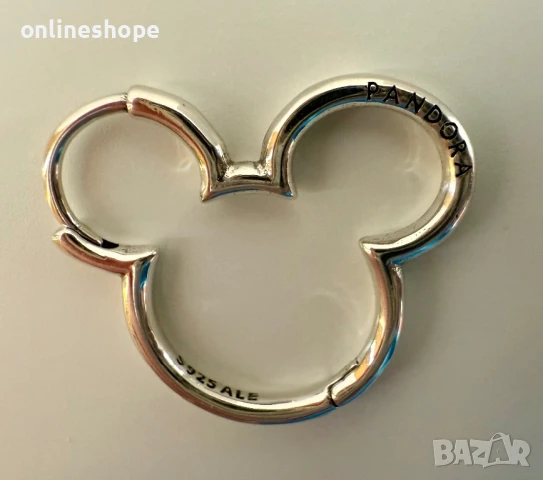 ALE S925 Сребърни обеци Pandora Disney Mickey Mouse , снимка 4 - Обеци - 50975782