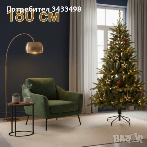 Красива коледна елха с естествено излъчване – празниците започват тук!, снимка 3 - Декорация за дома - 52415216