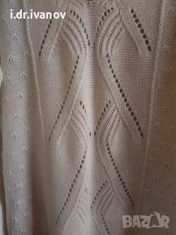 бяла блуза плетиво с издължен гръб, снимка 4 - Блузи с дълъг ръкав и пуловери - 49102829