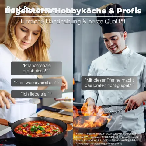  Чугунен индукционен тиган с незалепващо покритие  TECOR, снимка 5 - Съдове за готвене - 49645293