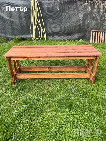 Градинска пейка изцяло от дърво, снимка 2 - Градински мебели, декорация  - 49931734
