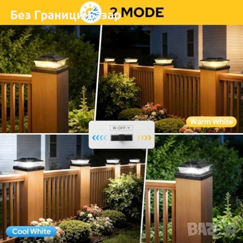 Нови Соларни лампи за колове и ограда двор 4 броя водоустойчиви 2 цвята, снимка 2 - Соларни лампи - 54042040