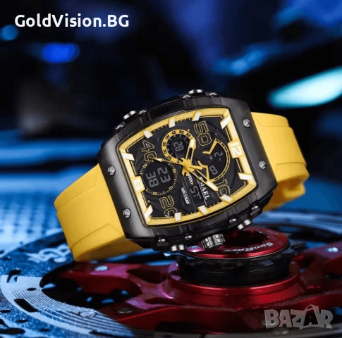 SMAEL Business Yellow – мъжки бизнес и спортен дигитално-аналогов часовник, снимка 2 - Мъжки - 54247453