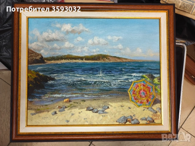 Масло върху платно Юлиан Кръстев , снимка 2 - Картини - 53390126