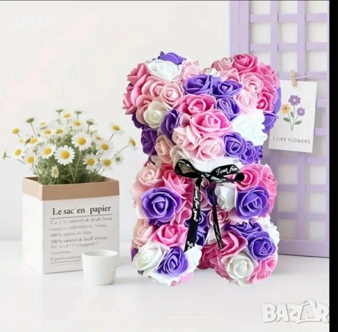 Мече от рози, снимка 2 - Декорация за дома - 53070837