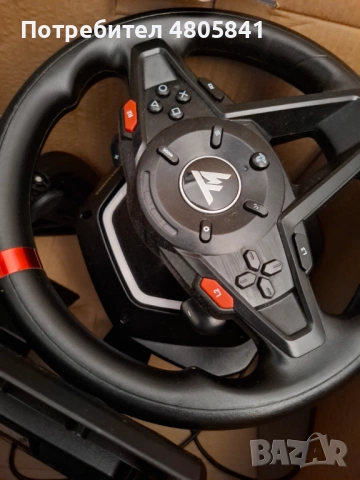 T128 Racing Wheel, състезателен волан. Съвместим с компютър и PS 4 PS5, снимка 2 - PlayStation конзоли - 54290866