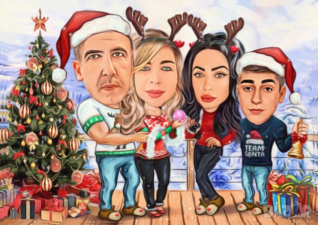 Коледна КАРИКАТУРА + ароматна свещ в бурканче, снимка 11 - Декорация за дома - 52352335