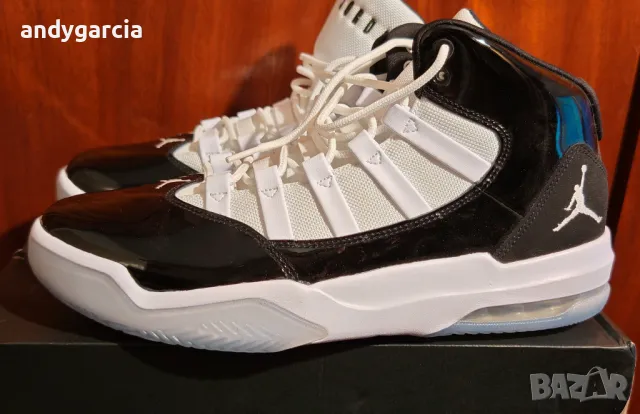  Nike Air Jordan Max Aura Black White ЧИСТО НОВИ 44.5ти номер 28.5см стелка с кутия , снимка 6 - Маратонки - 50066989