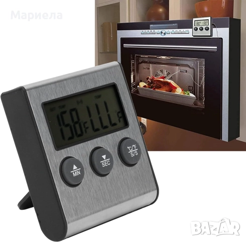 Дигитален термометър за барбекю/фурна / С таймер и магнит, снимка 8 - Други стоки за дома - 51678386