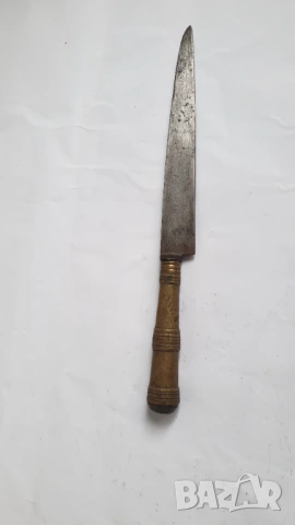 Стар нож с бронзова дръжка, снимка 2 - Антикварни и старинни предмети - 53667576