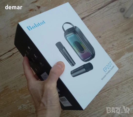 Преносим Bluetooth високоговорител Bobtot, безжичен, дълбок бас, RGB (с 1 микрофон), снимка 8 - Bluetooth тонколони - 53778662