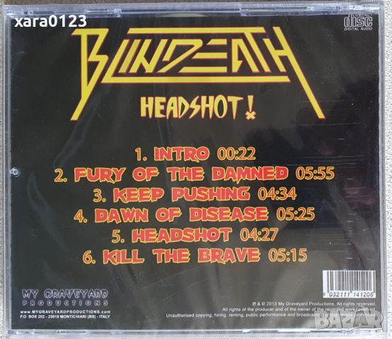 Blindeath – Headshot!, снимка 2 - CD дискове - 46126148