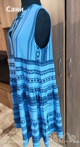 Синя рокля без ръкави , снимка 3 - Рокли - 51343720