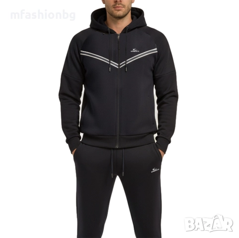 Ватиран мъжки екип с качулка, 5 цвята, Размери от М до 3XL, снимка 4 - Спортни дрехи, екипи - 52409921