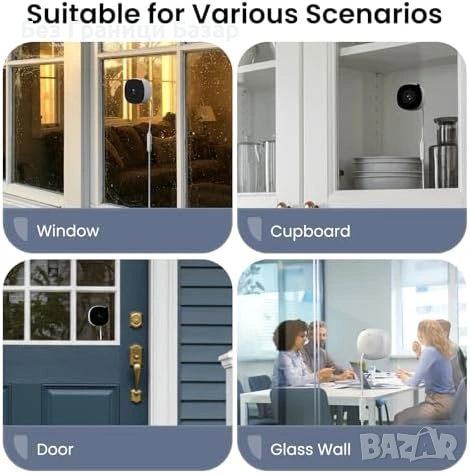 Нова Вътрешна 2K камера за прозорец AI засичане 24/7 запис нощно виждане, снимка 8 - IP камери - 53917698