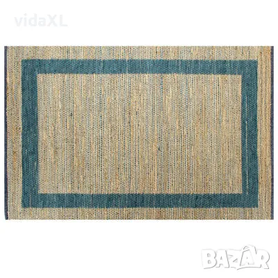 vidaXL Ръчно тъкан килим от юта, син, 160x230 см（SKU:133736）, снимка 6 - Килими - 48594668