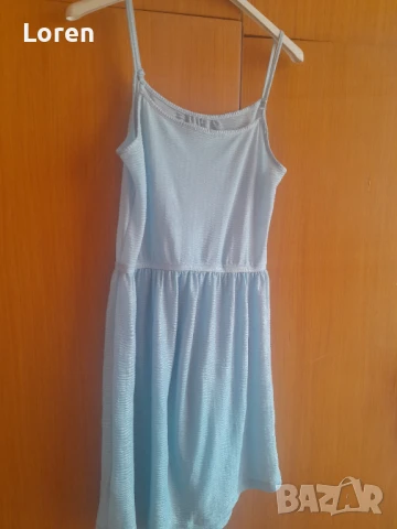 Светло синя рокличка с отблясък, снимка 2 - Рокли - 50954514