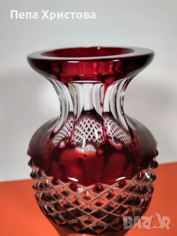 Ваза от двукомпонентен немски кристал WMF, снимка 2 - Вази - 51145672