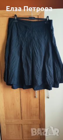 Дамска лятна памучна черна намачкана пола, снимка 2 - Поли - 46427407