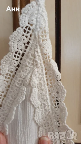 Дълга бяла памучна рокля, размер S, снимка 3 - Рокли - 51414013