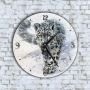 Стенен Часовник - Арт Красив Бял Леопард, снимка 1 - Стенни часовници - 45653726